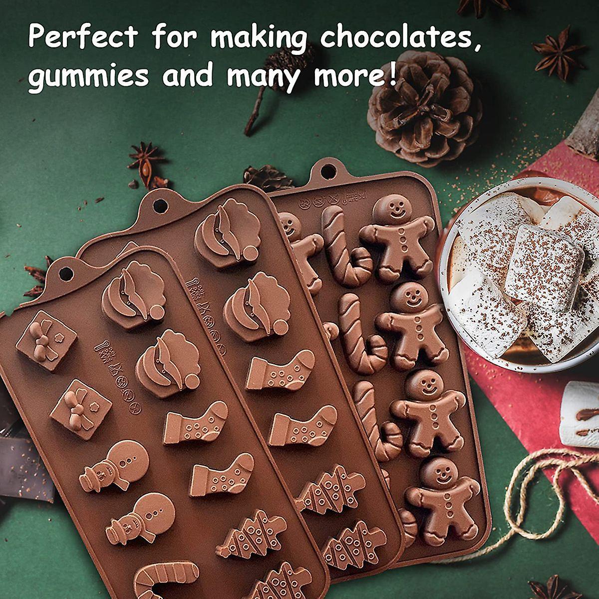 3pcs Christmas Chocolate Mold Christmas Candy Silicone Baking Mold