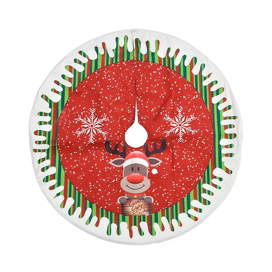 Christmas Tree Skirt, Xmas Print Tree Skirt for Christmas,elk