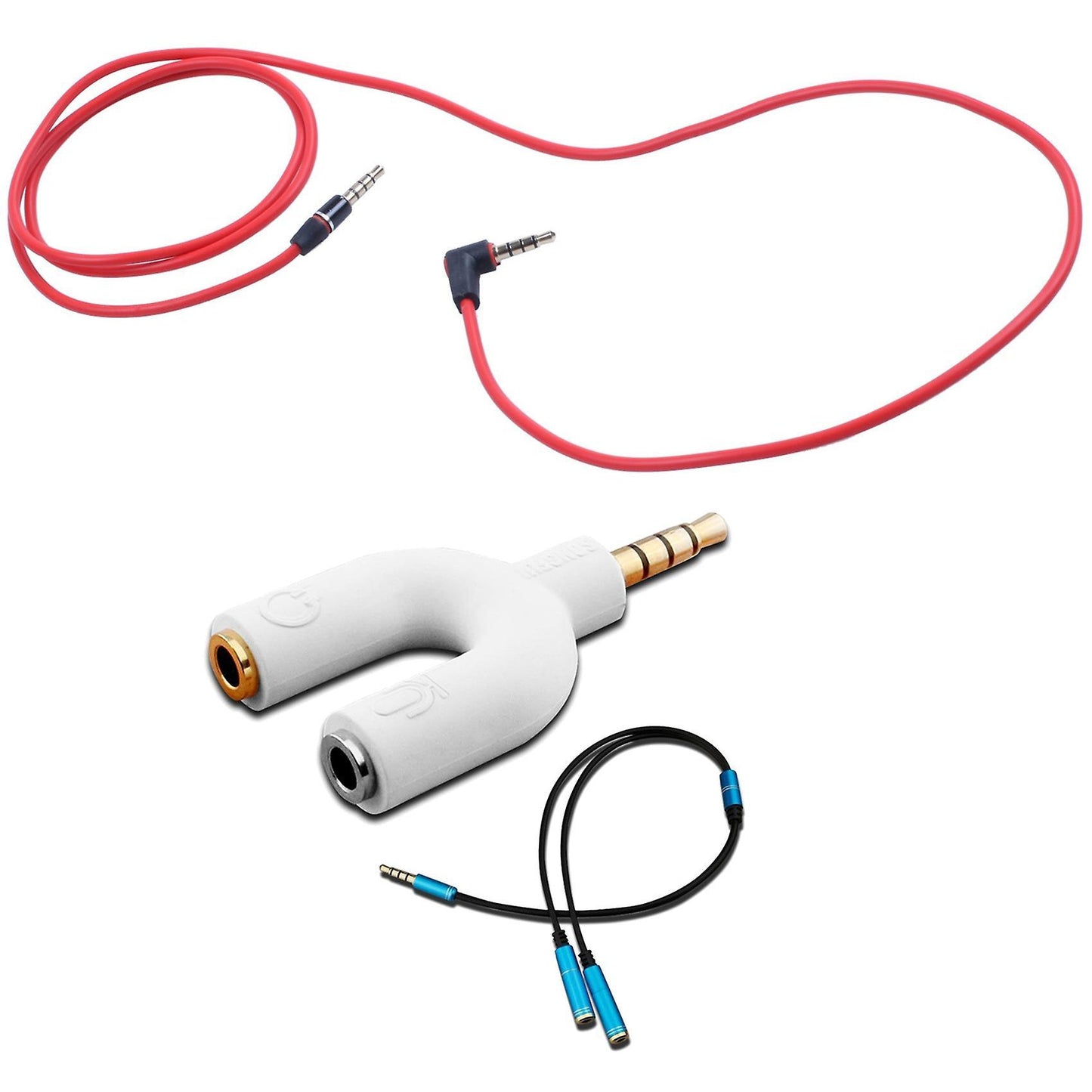 U Shape 3.5mm Splitter for Audio Headphone and Mic + 3.5mm