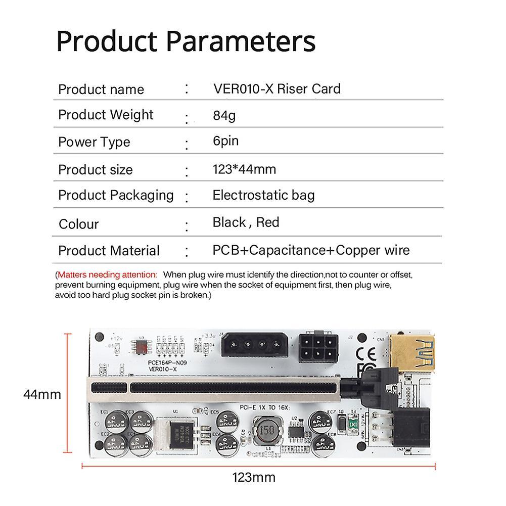 Pci-e Riser for Video Card X16 Extender Pci-e Riser Card for Mining