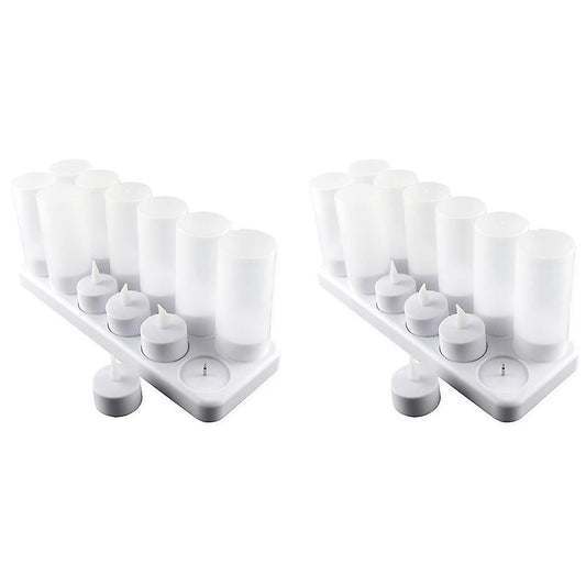 Rechargeable Flameless Candle, 24 Pcs Yellow Light Led Uk Plug