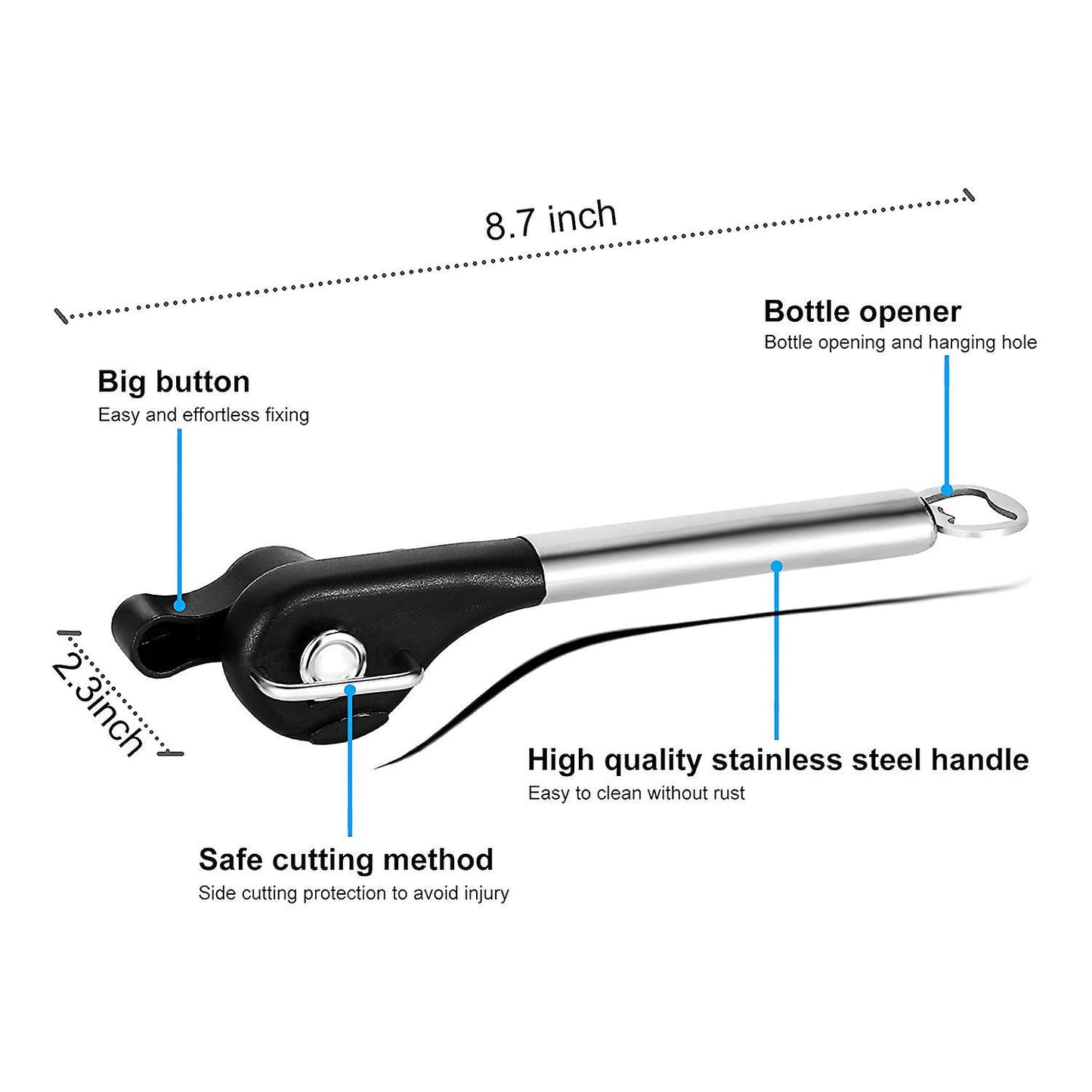 Manual Can Opener Smooth Edge,stainless Steel Can Opener,easy to Use