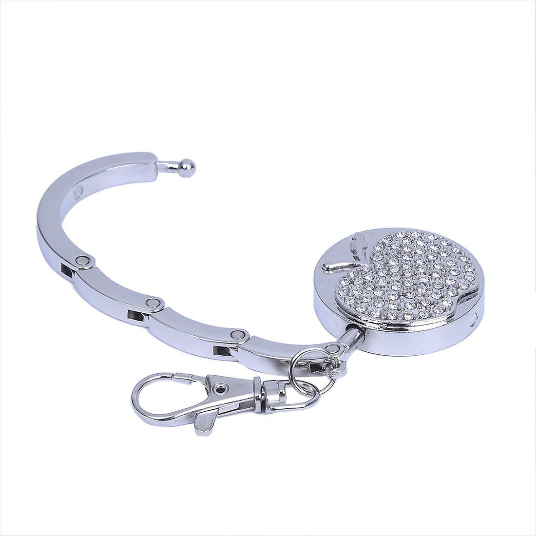 Apple-folding Handbag Purse Metal Rhinestone Hook Hanger Holder Keyring