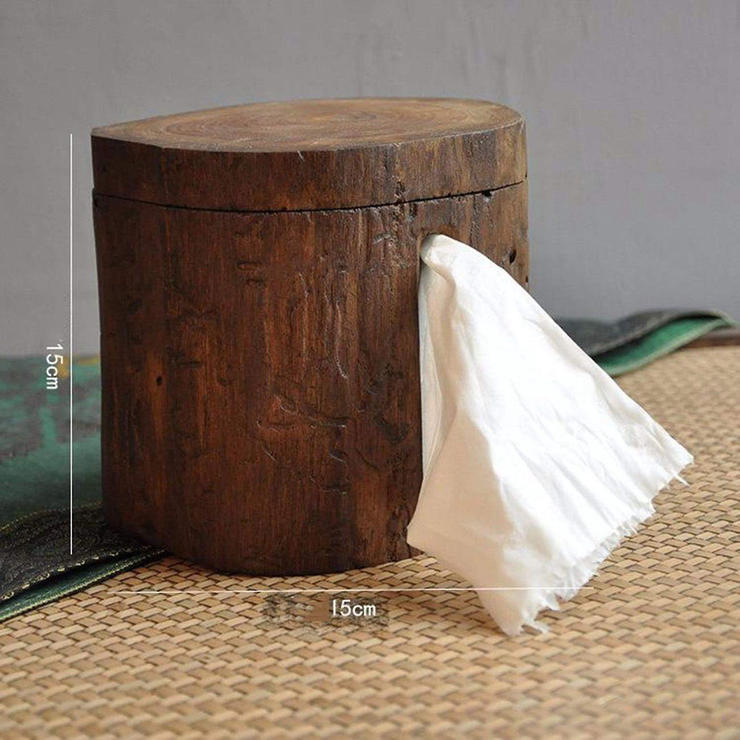 Vintage Wooden Paper Tube Tissue Box Bathroom Kitchen Paper Holder