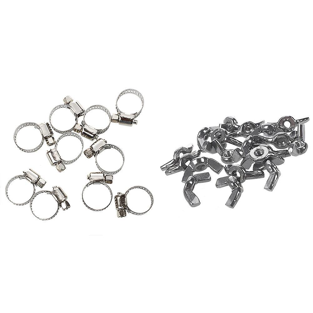 A2/70 (304) Stainless Steel Butterfly Nuts Silver, M3 X 0.5mm 20pcs