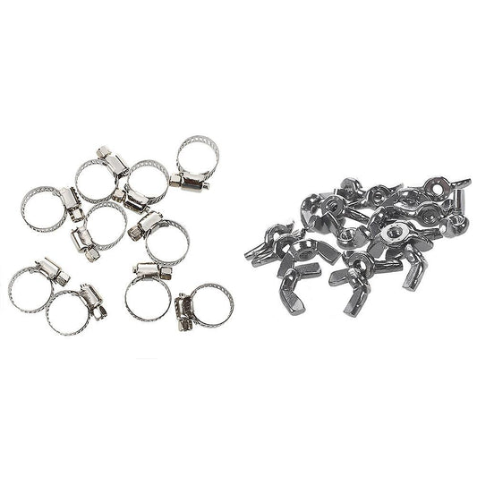 A2/70 (304) Stainless Steel Butterfly Nuts Silver, M3 X 0.5mm 20pcs