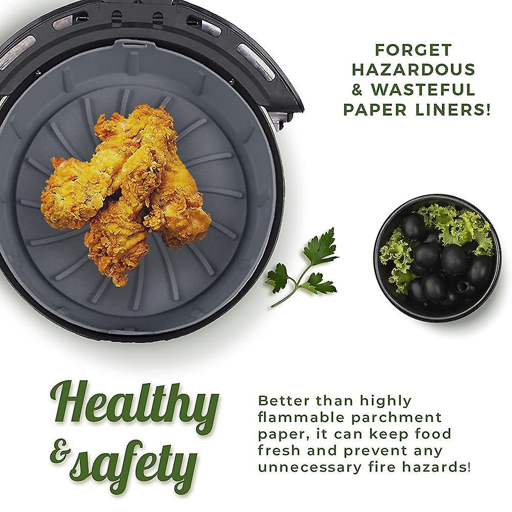 Air Fryer Silicone Pot, with Removable Base,accessories Gray 6.3inch