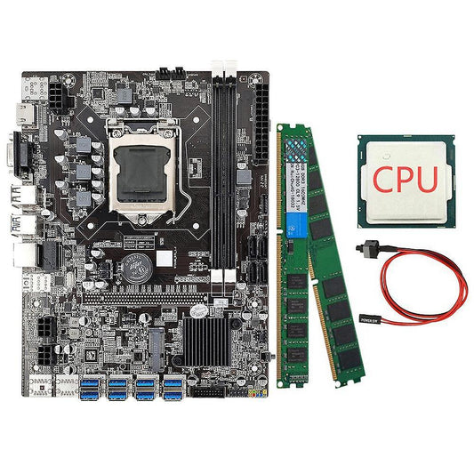 B75 Eth Mining Motherboard+cpu+switch Cable Ram Support Ddr3 B75 Usb