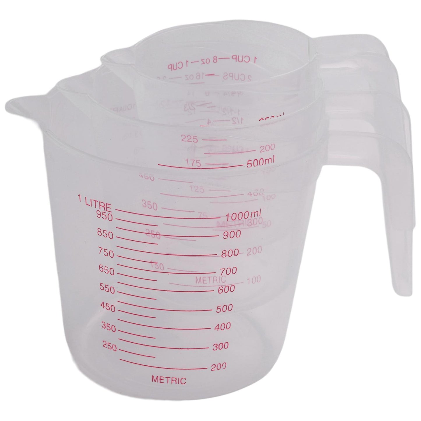 3pc Plastic Measuring Jug Set Large 4 Cup,kitchen Accessories