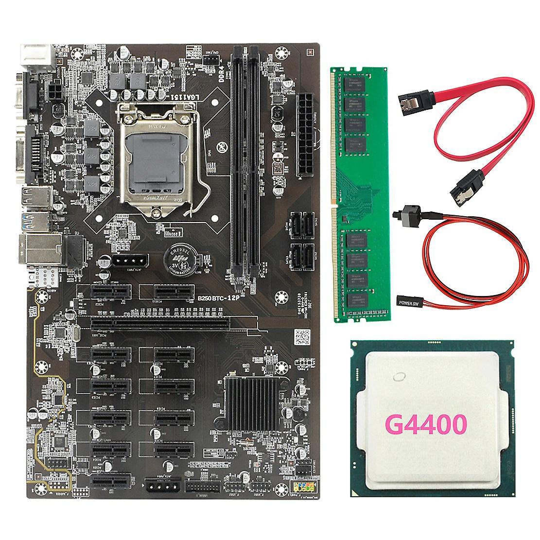 Btc-b250 Motherboard + Cpu + 4g Memory + Switch Line + Sata Line