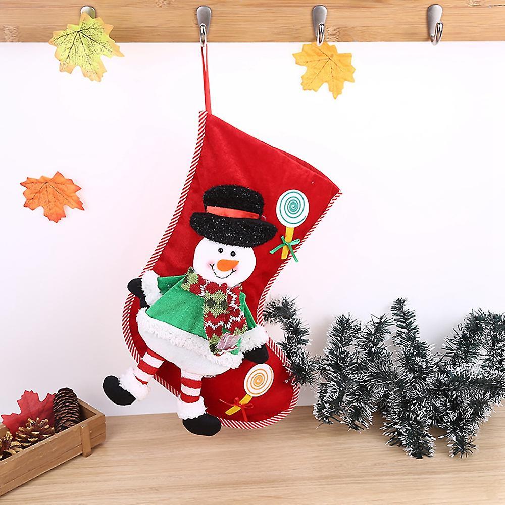 Christmas Stocking Xmas Tree Hanging Candy Gift Bag, Snowman