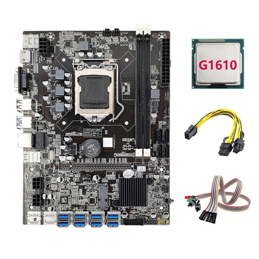 B75 Eth Mining Motherboard 8xpcie to Usb+g1610 Cpu+switch Cable