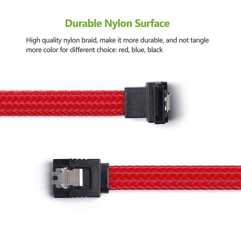 50cm Sata 3.0iii Sata3 7pin 6gb/s Data Cord with Nylon Sleeved(white)