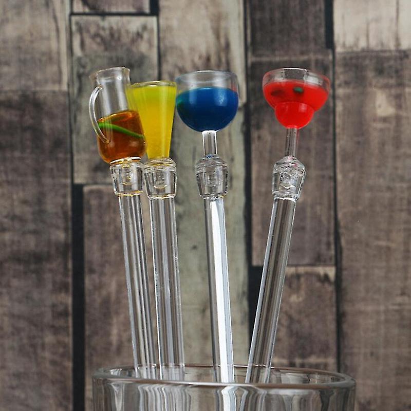 10pcs Acrylic Drink Juice Puddler Stirring Coffee Mixing Spoon Set