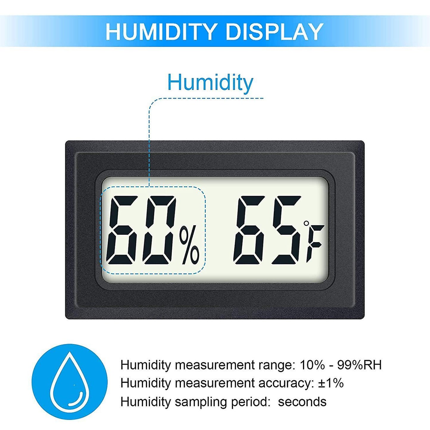 Mini Digital Thermometer Hygrometer with Fahrenheit () (2 Pcs)