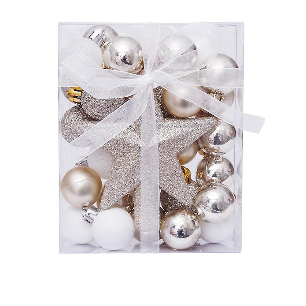 30pcs Glitter Christmas Tree Ball Baubles Colorful Xmas Party Decor,h