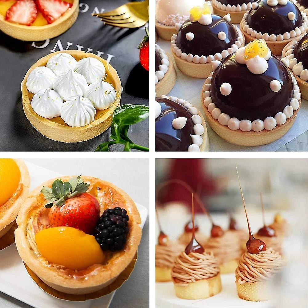 4 Pack Stainless Steel Tart Rings, Heat-resistant Cake Mousse Ring