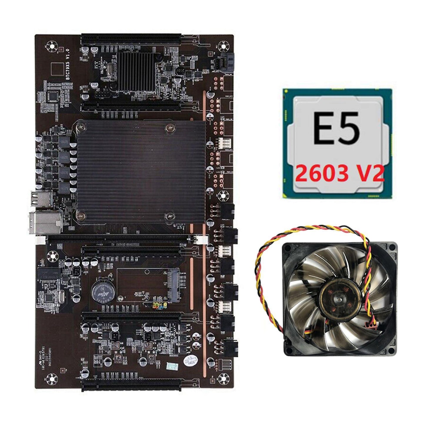 H61 X79 Btc Miner Motherboard with E5 2603 Cpu+cooling Fan Lga 2011