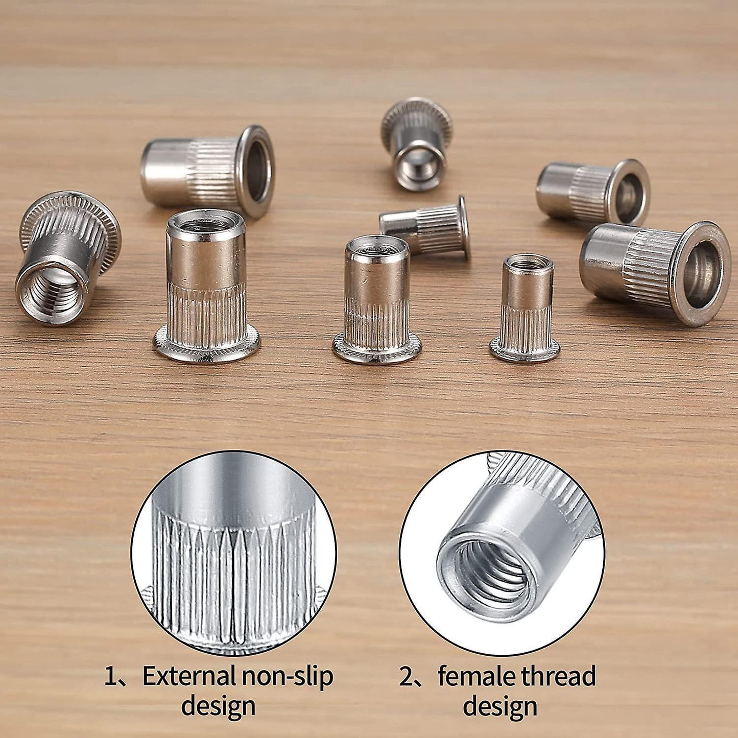 50 Pieces M5 Flat Head Rivet Nuts Made Of Stainless Steel Rivet Nut