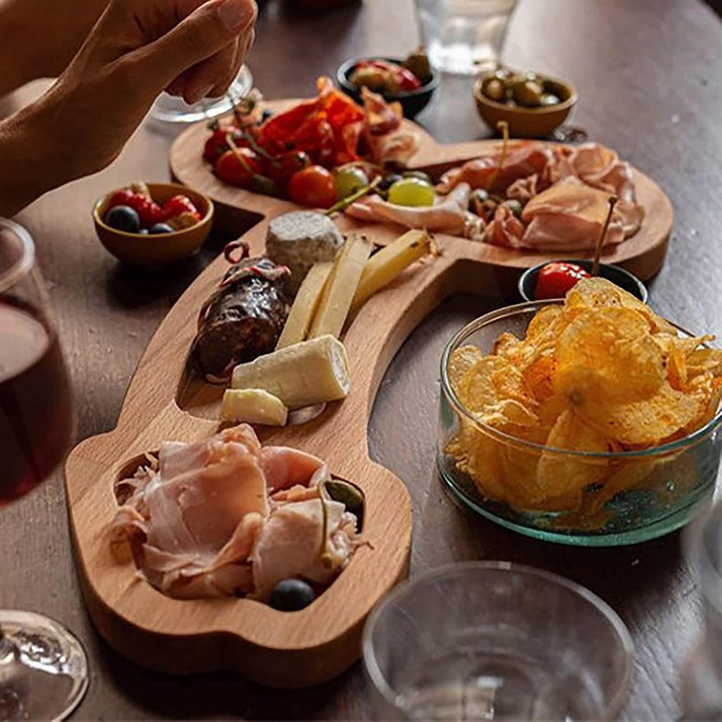Fun Aperitif Boards, Upgraded Cheese Board Sets, Trays (9.45in)