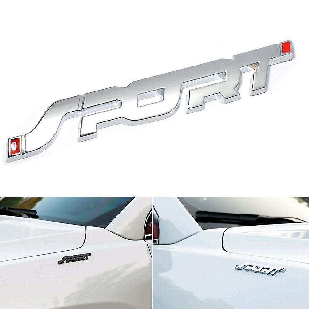 Sport Logo Emblem Car Trunk Fender Badge Sticker Metal Decal Silver