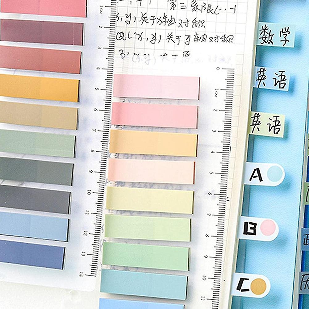 6 Pack 1200 Pieces Sticky Tabs with Ruler, Writable Repositionable