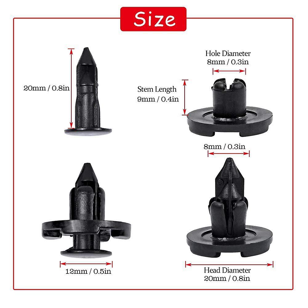 200pcs 8mm Fender Liner Clips for Nissan Infiniti Trim 01553-09321