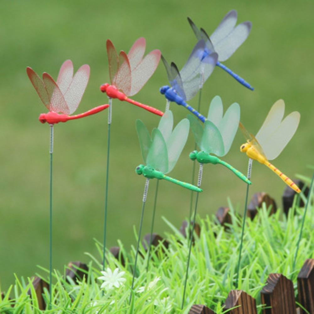 12pcs Artificial Dragonfly Butterflies Garden Decoration Outdoor