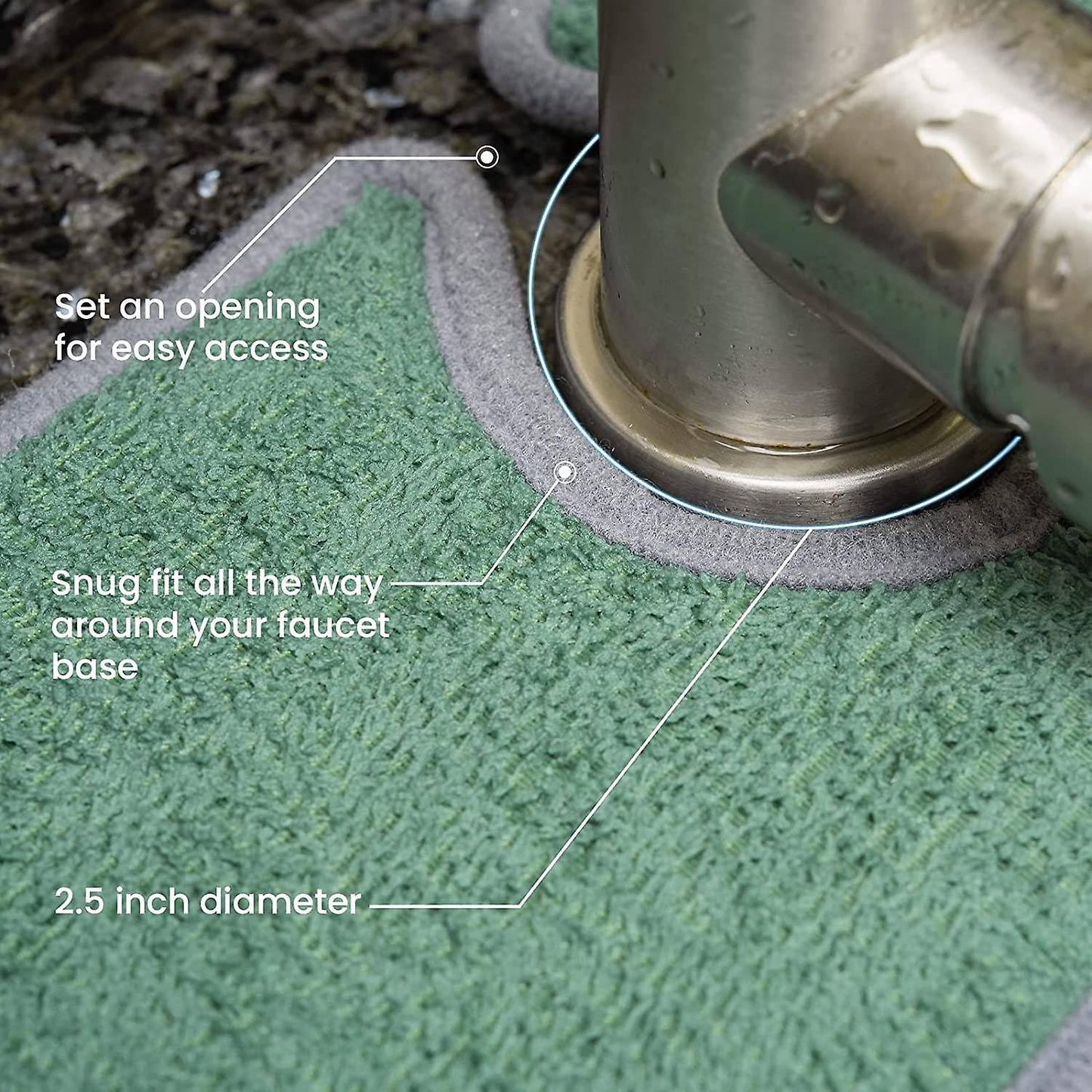 Faucet Absorbent Mat for Kitchen, Water Splash Guard Behind Faucet