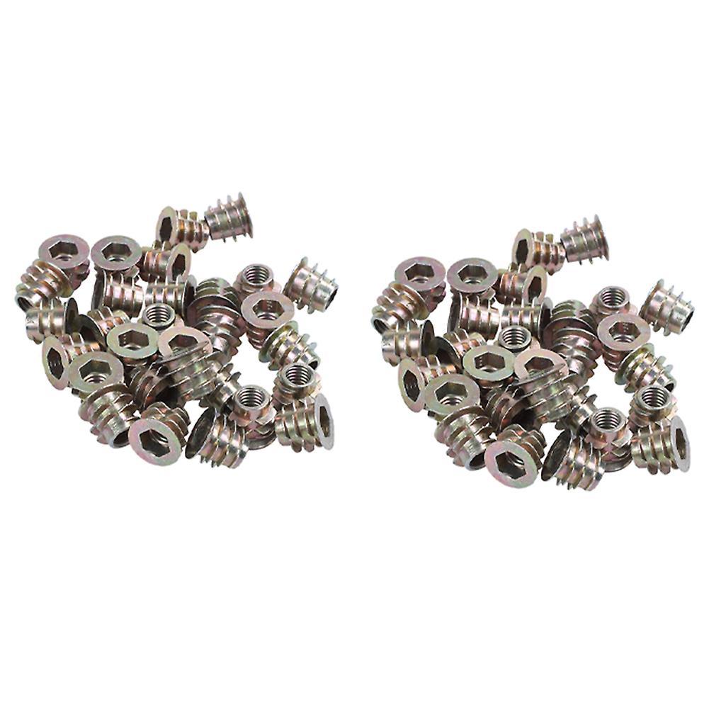 30 Pcs M6x10mm Hex Socket Screw In Thread Insert Nut for Wood