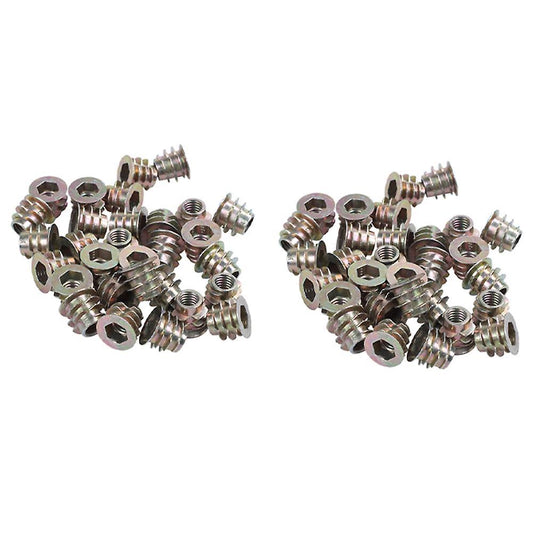 30 Pcs M6x10mm Hex Socket Screw In Thread Insert Nut for Wood
