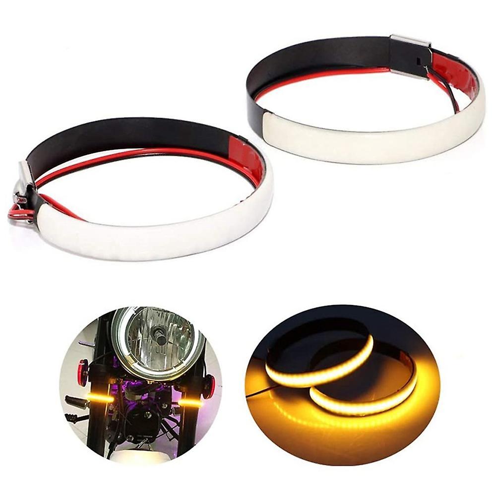 Universal Motorcycle Fork Led Turn Signal Strip Lights Kit