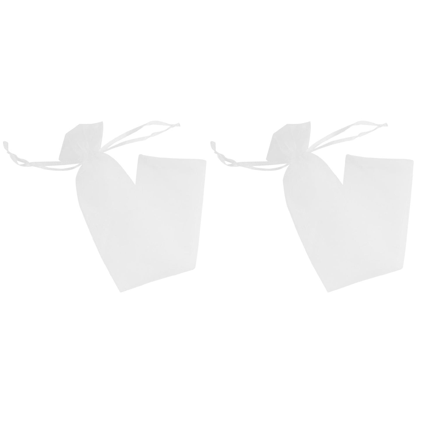 100pcs White Drawstring Organza Folding Hand Fan Pouch Wedding Bags