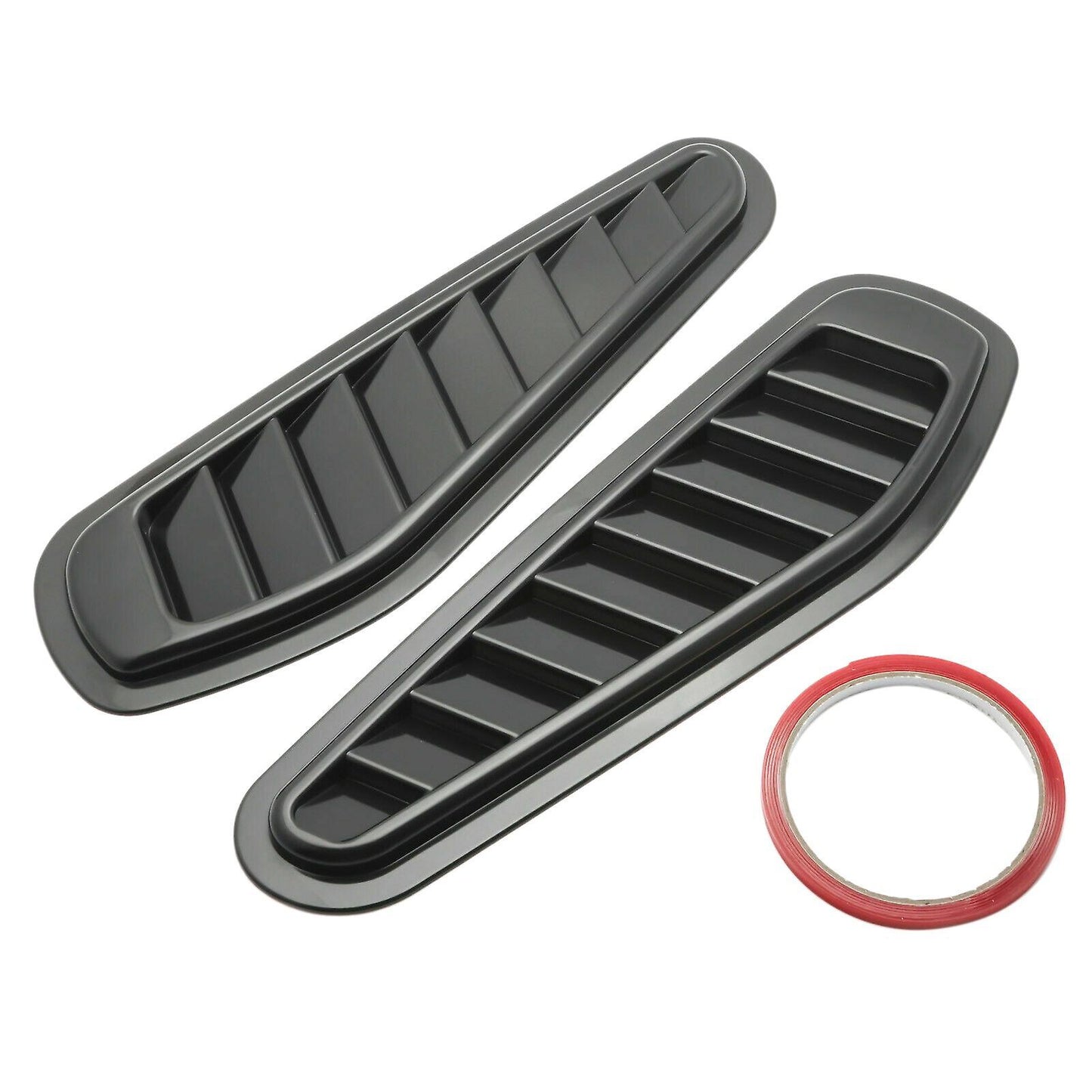 2pcs Car Simulation Shark Air Vent Universal Black Bonnet Hood Cover