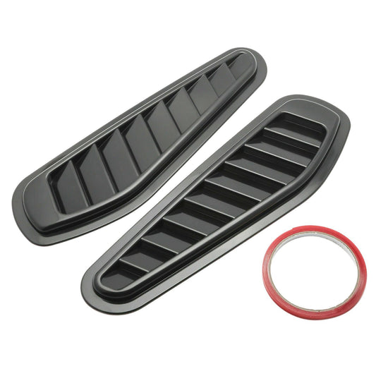 2pcs Car Simulation Shark Air Vent Universal Black Bonnet Hood Cover