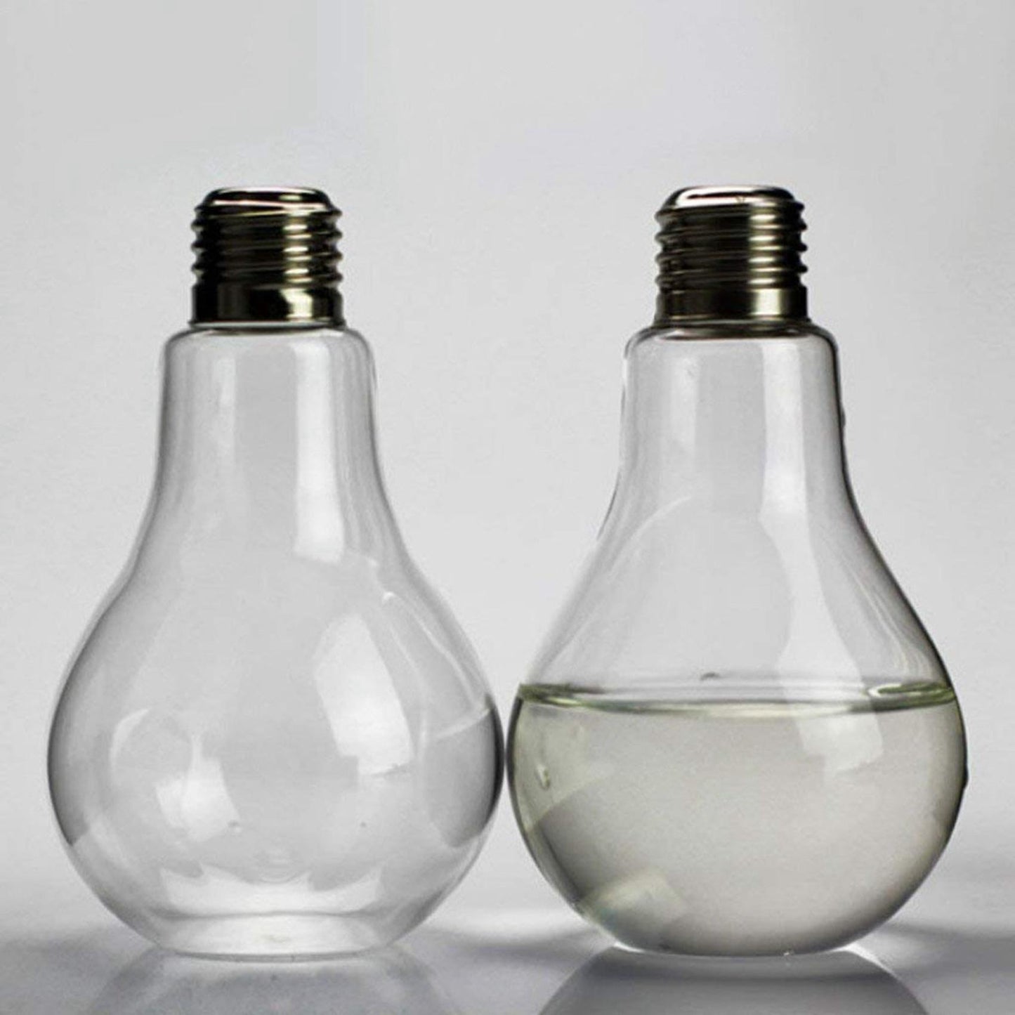 2x Transparent Glass Bulb Shape Table Vase for Plants Home Decoration