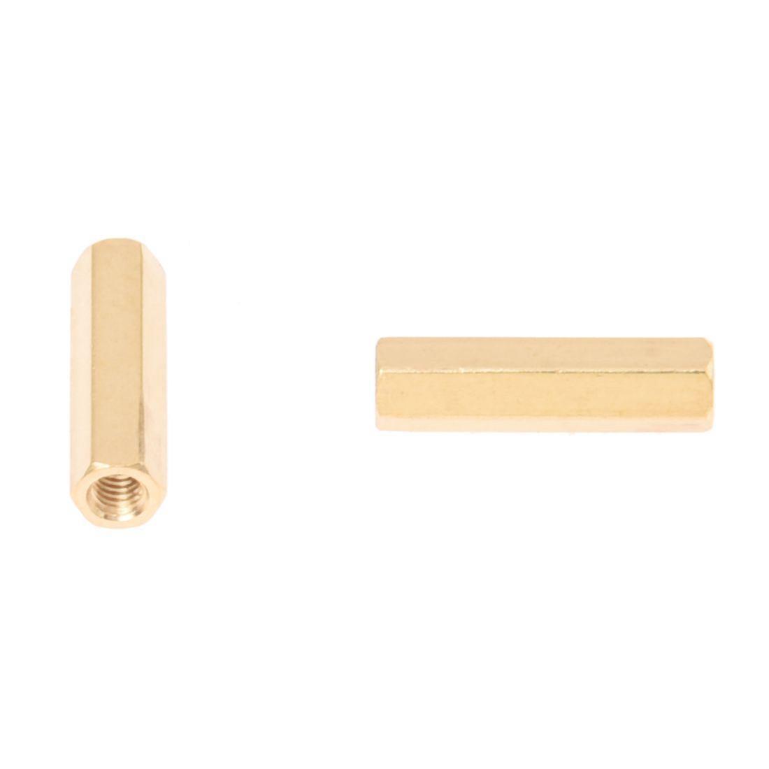 50pcs Gold Tone Hexagonal 18mm Long M3 Female Thread Standoff Spacer