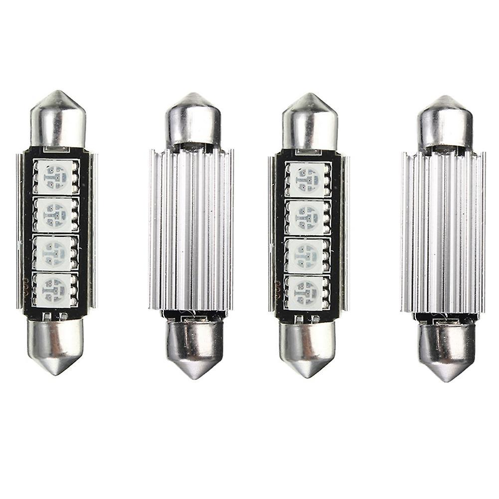 2x Red 4-smd 5050 Led Map/dome Interior Light Bulb 42mm Festoon