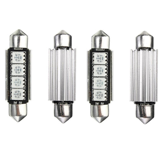2x Red 4-smd 5050 Led Map/dome Interior Light Bulb 42mm Festoon