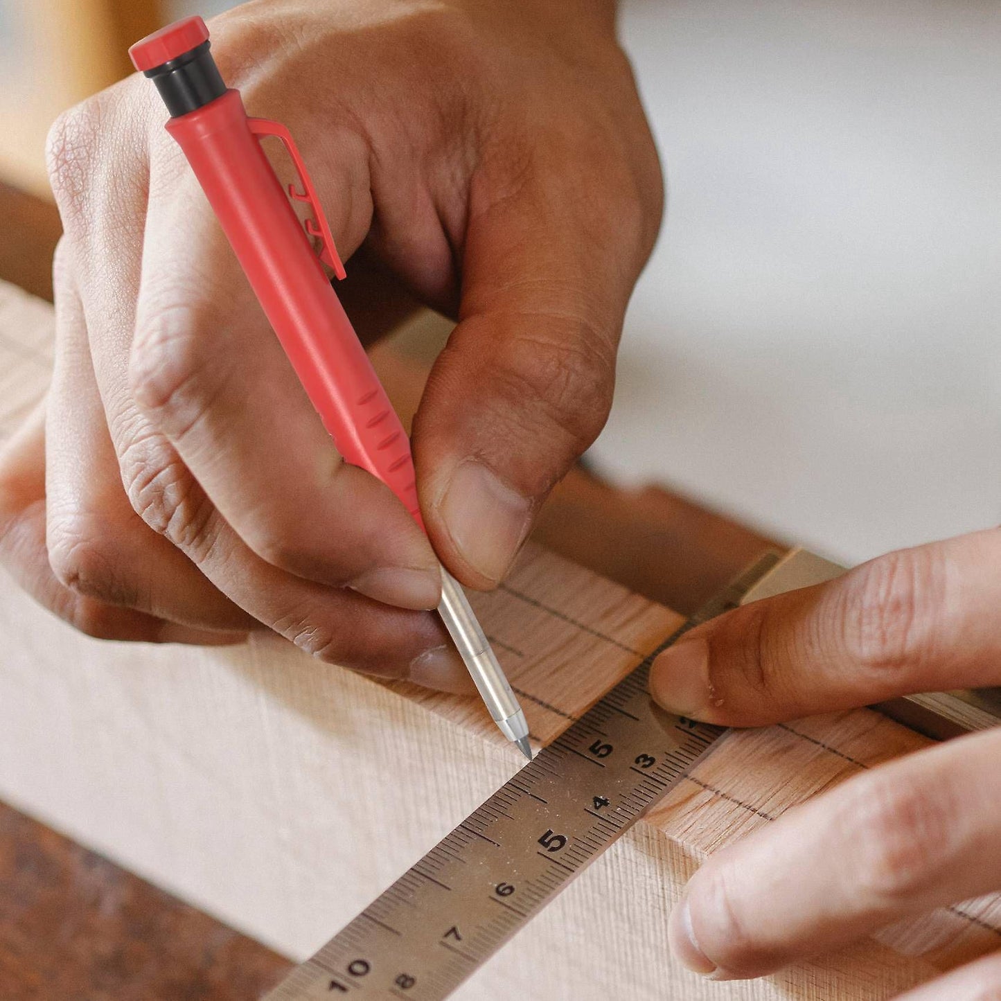 Solid Carpenter Pencil Ruler Set Includes Construction Pencils