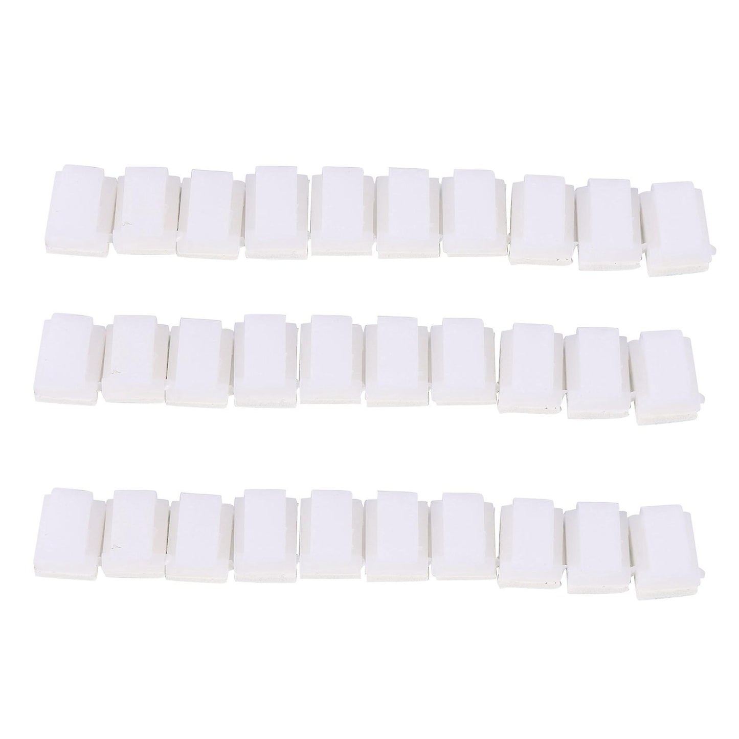 60x Cable Holder Cable Clip Cable Clamp Self-adhesive White
