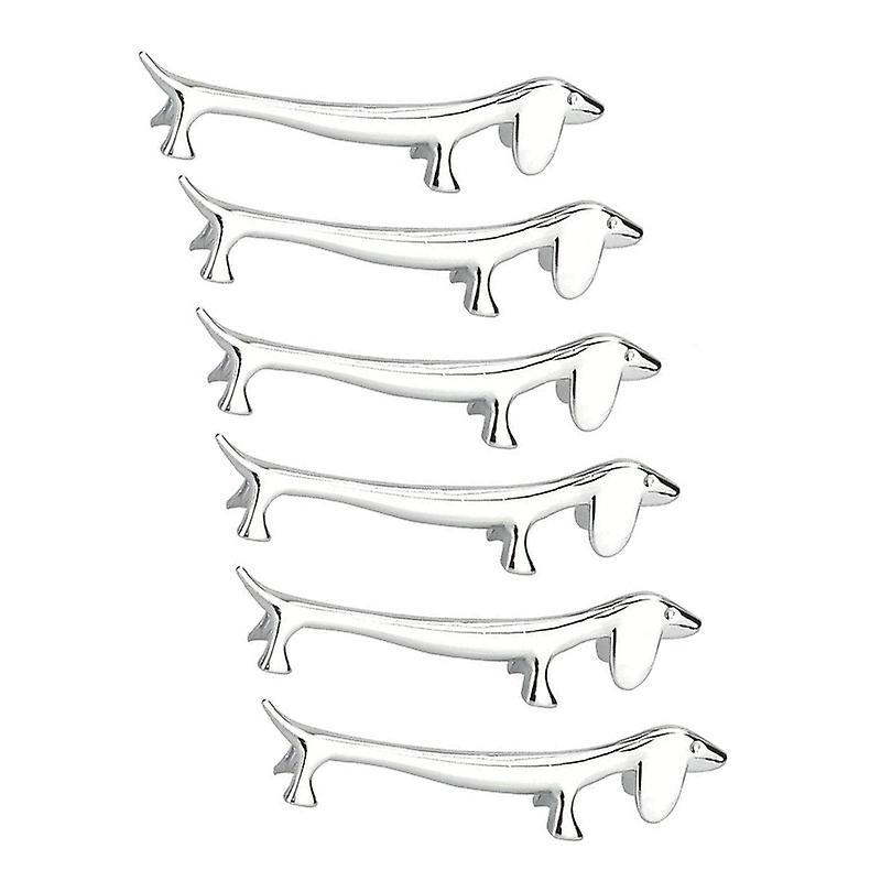6 Pcs Chopsticks Rest Little Dog Zinc Alloy Fork Spoon Tableware Tool