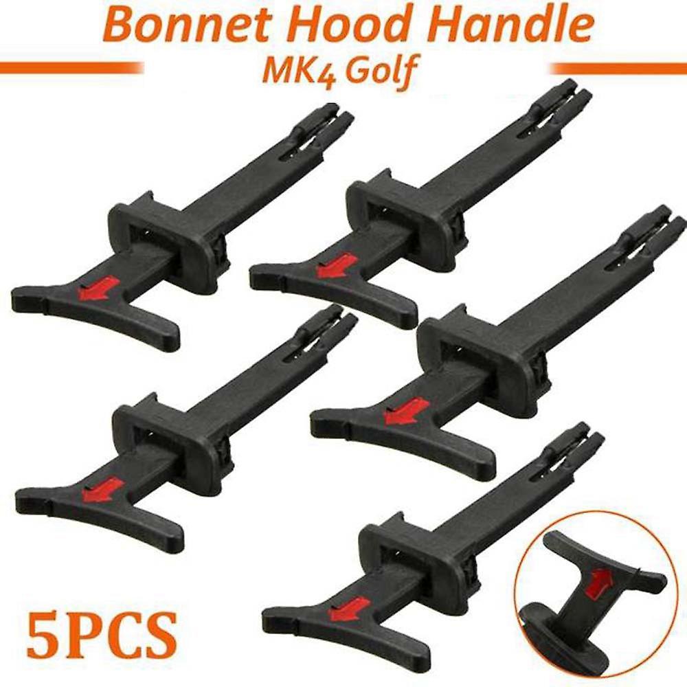 5pcs New Bonnet Hood Release Handle Rod Pull Catch Clip For-bora Mk4