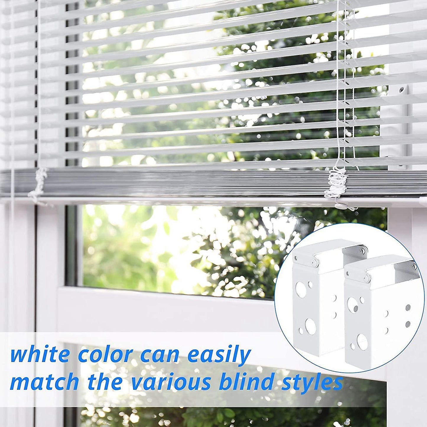 4 Pieces 2 Inch Low Profile Box Mounting Bracket for Headrail (white)