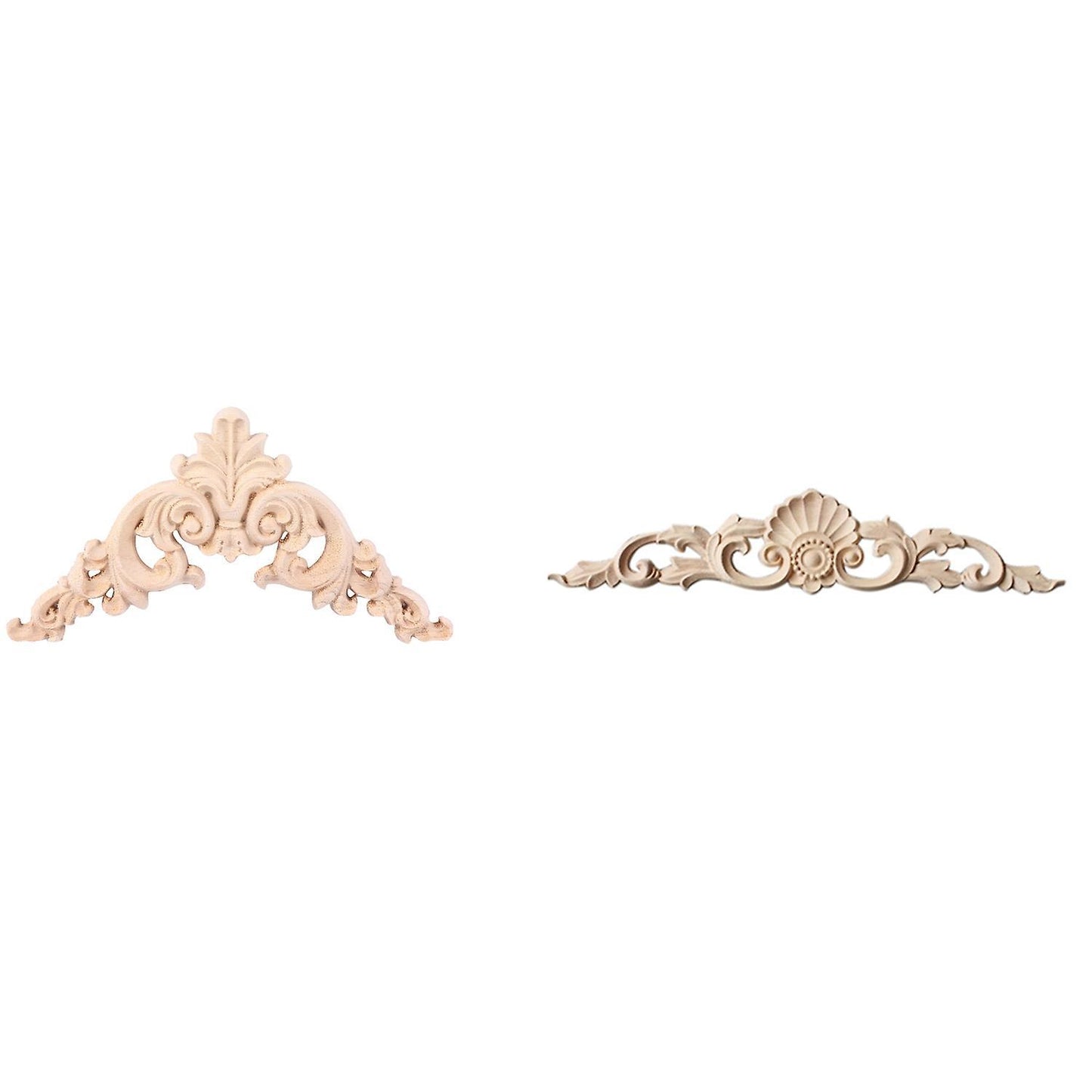 1pcs Rubber Wood Carved Corner Onlay Applique (30 X 7cm)