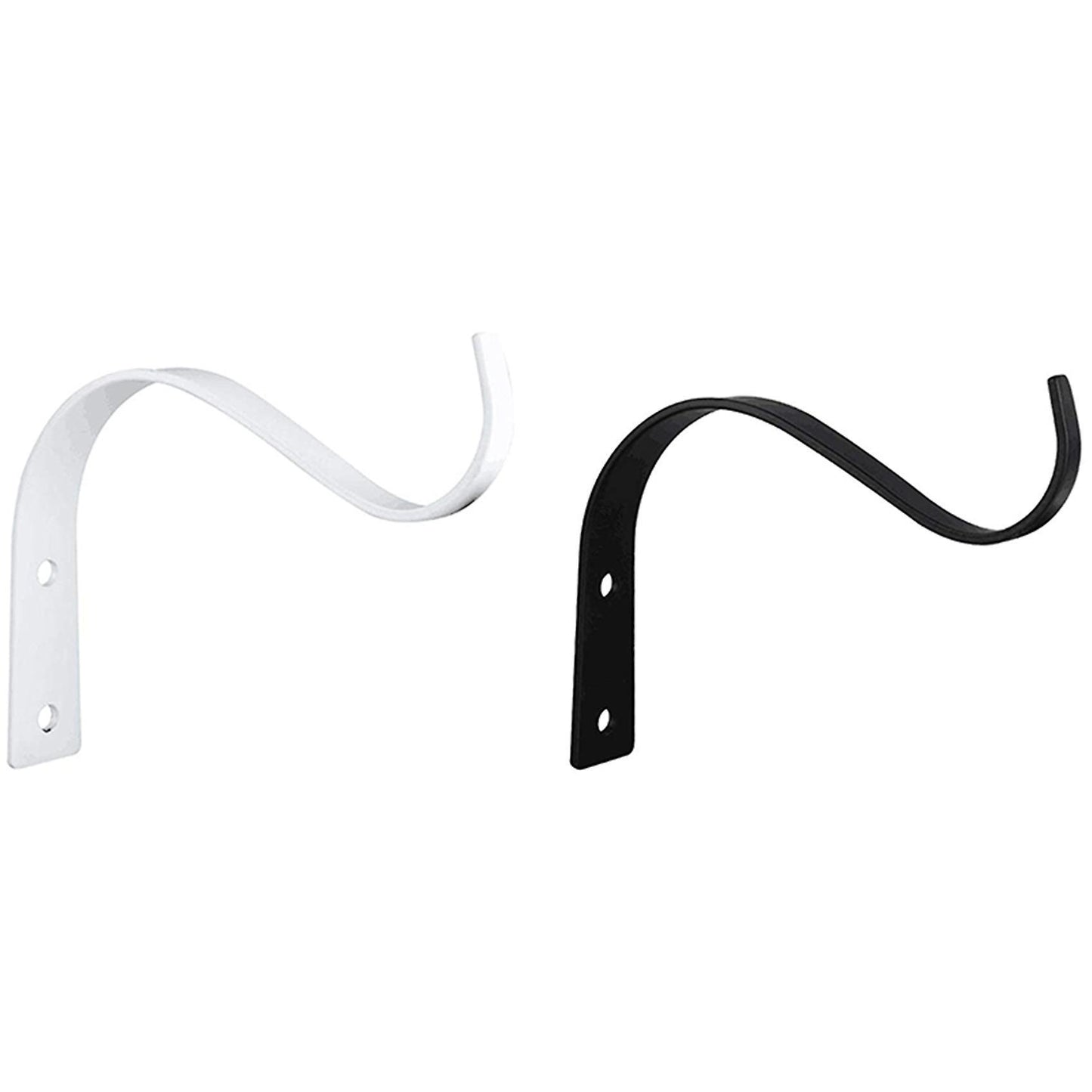 2x 4.5inch S Shape Wall Hanging Flower Pot Bracket Hook Iron Black