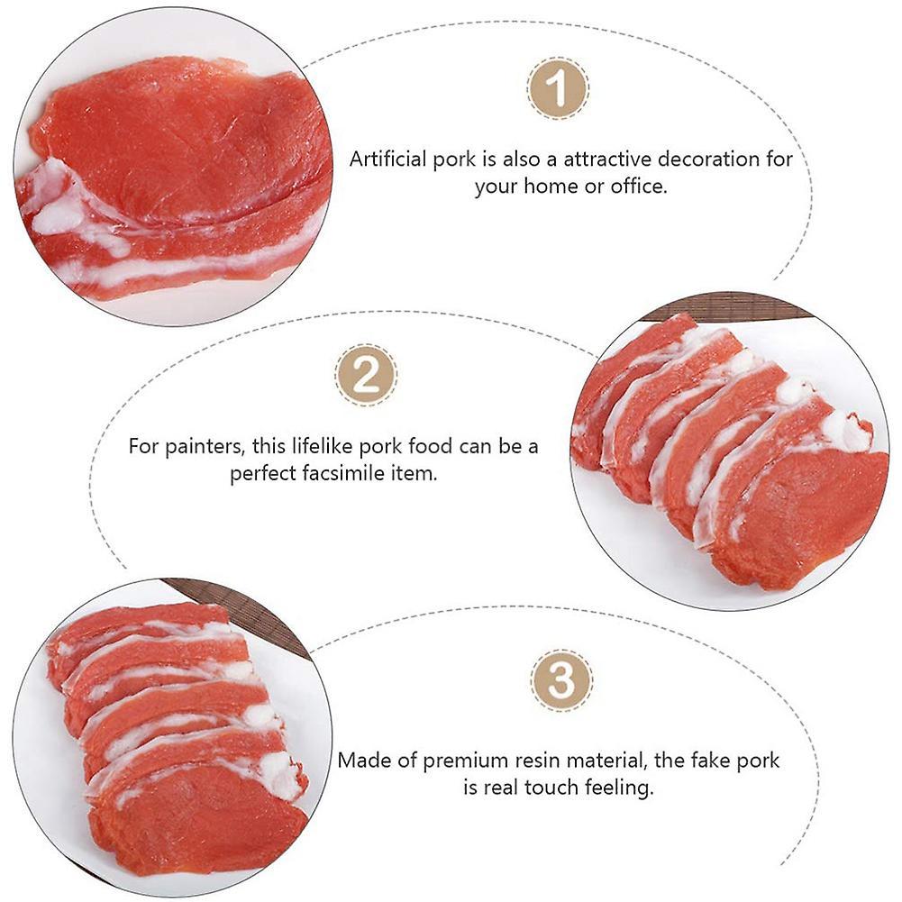 2pcs Fake Cooked Fresh Pork Simulation Cabinet Desk Decoration
