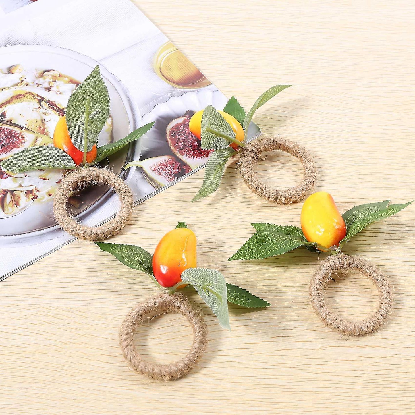 4pcs Simulation Mango Fruit Napkin Ring Mango Napkin Buckle