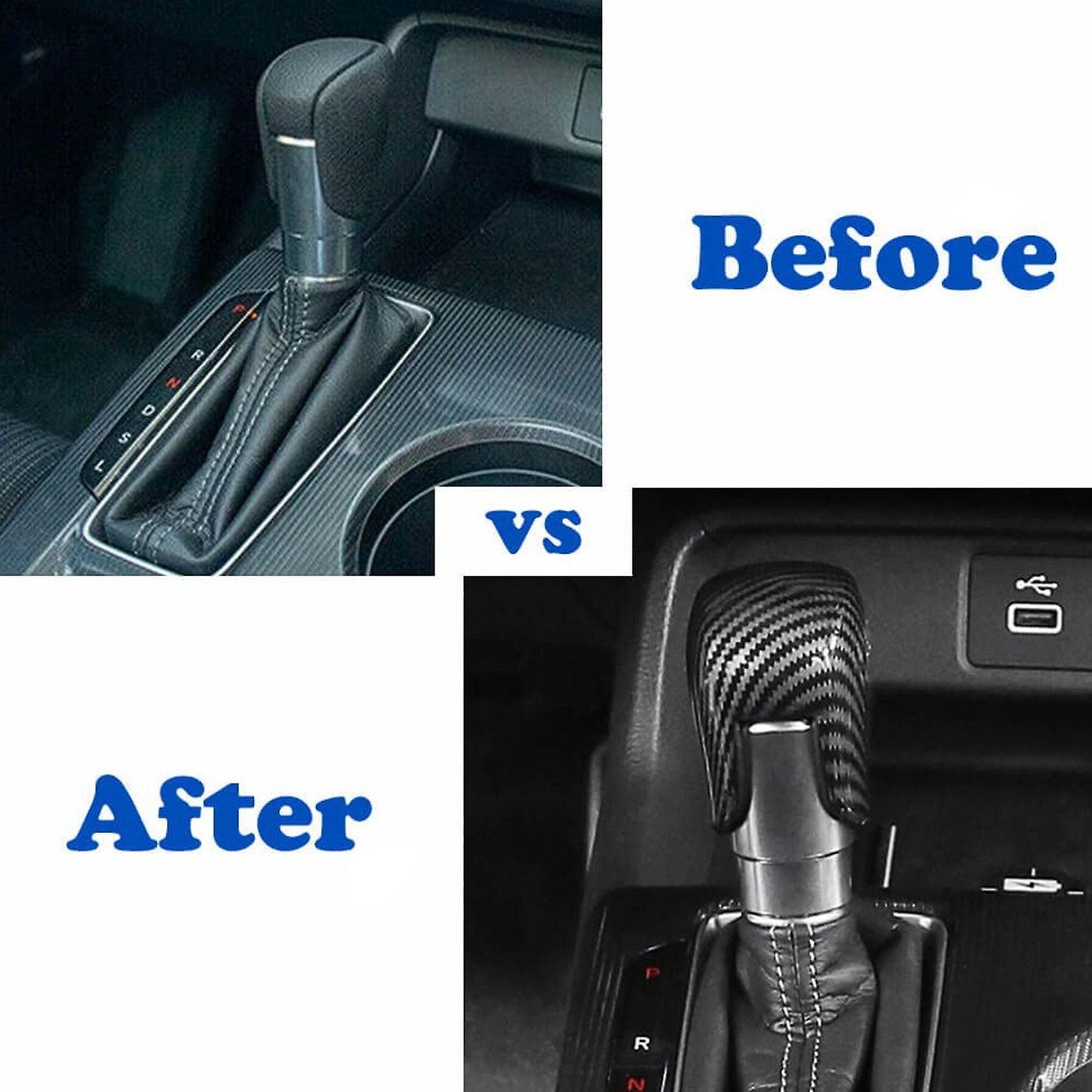 Carbon Fiber Abs Gear Shift Knob Cover Trim Fit for Honda