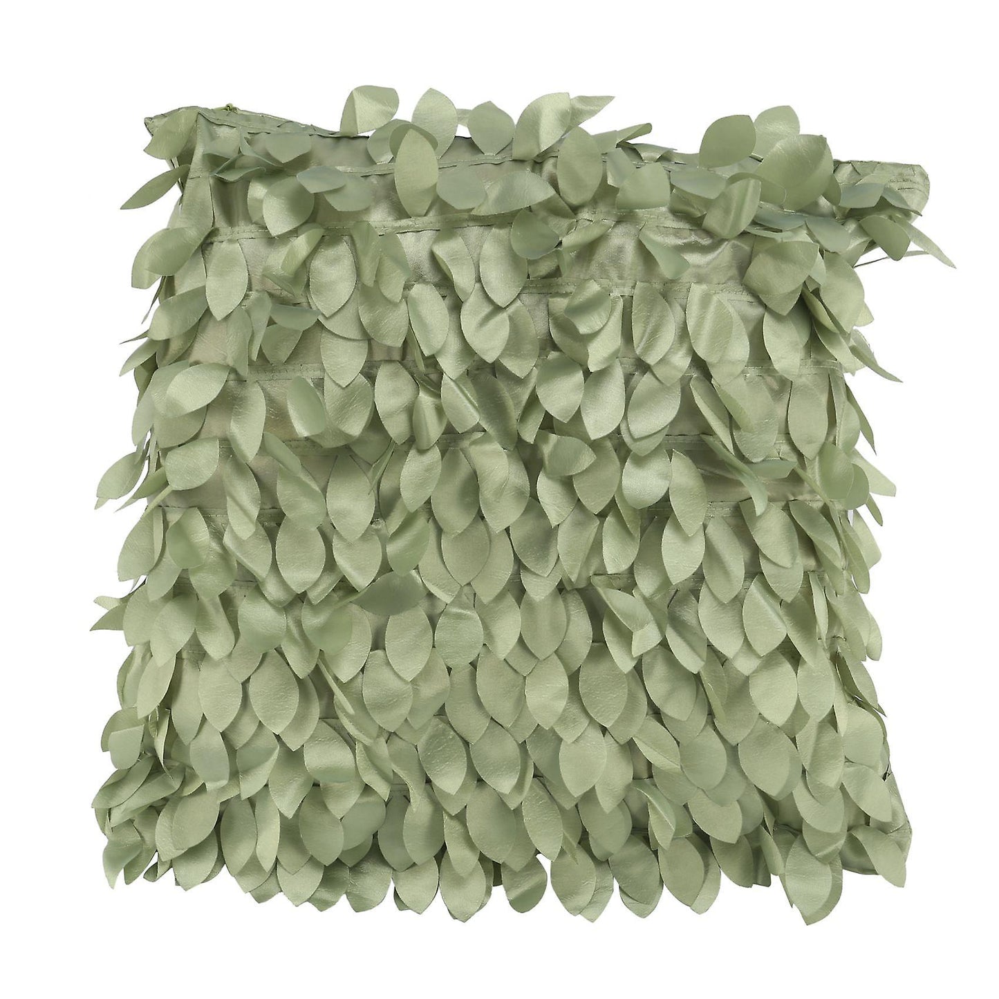 1 X Leaf-pattern Satin Pillow Case Cover 43 X 43cm-olive Green
